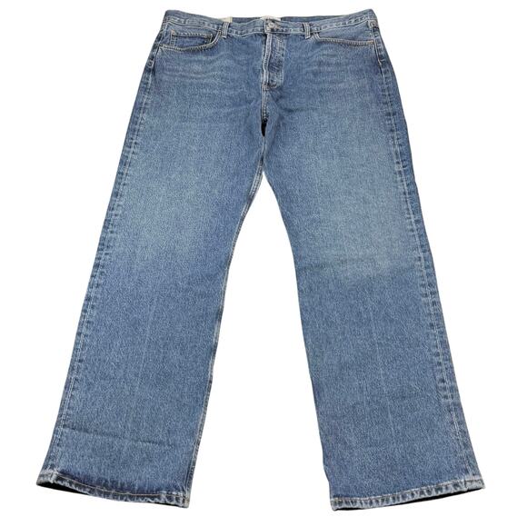 NWT AGOLDE Fran Low Slung Easy Straight Leg Jeans In Dwell Size 34 - Picture 2 of 8